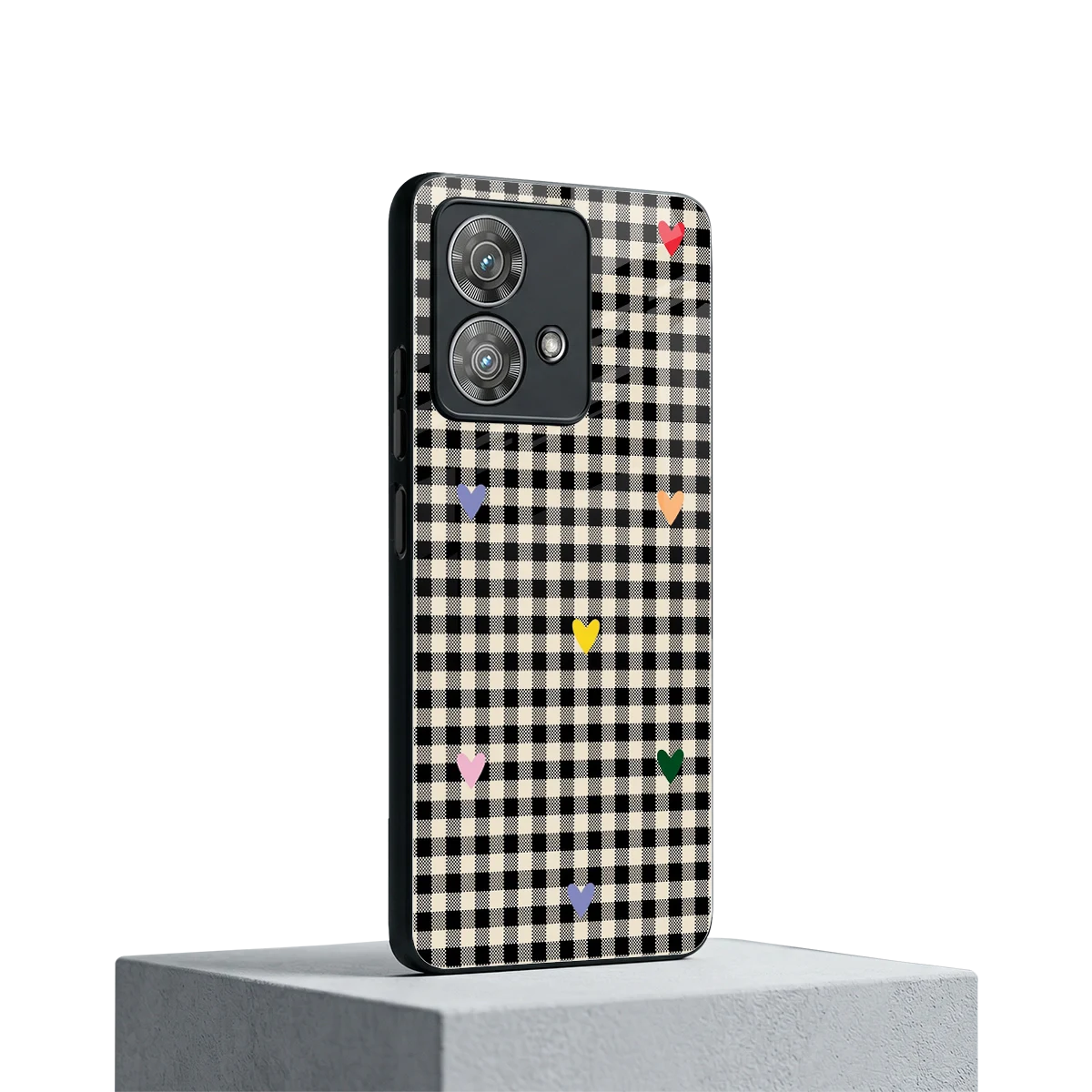 Checkered Love motorola edge 40 neo 5g mobile cover | shockproof glass phone case
