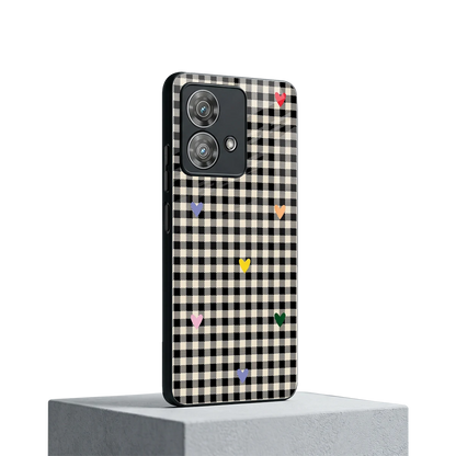 Checkered Love motorola edge 40 neo 5g mobile cover | shockproof glass phone case