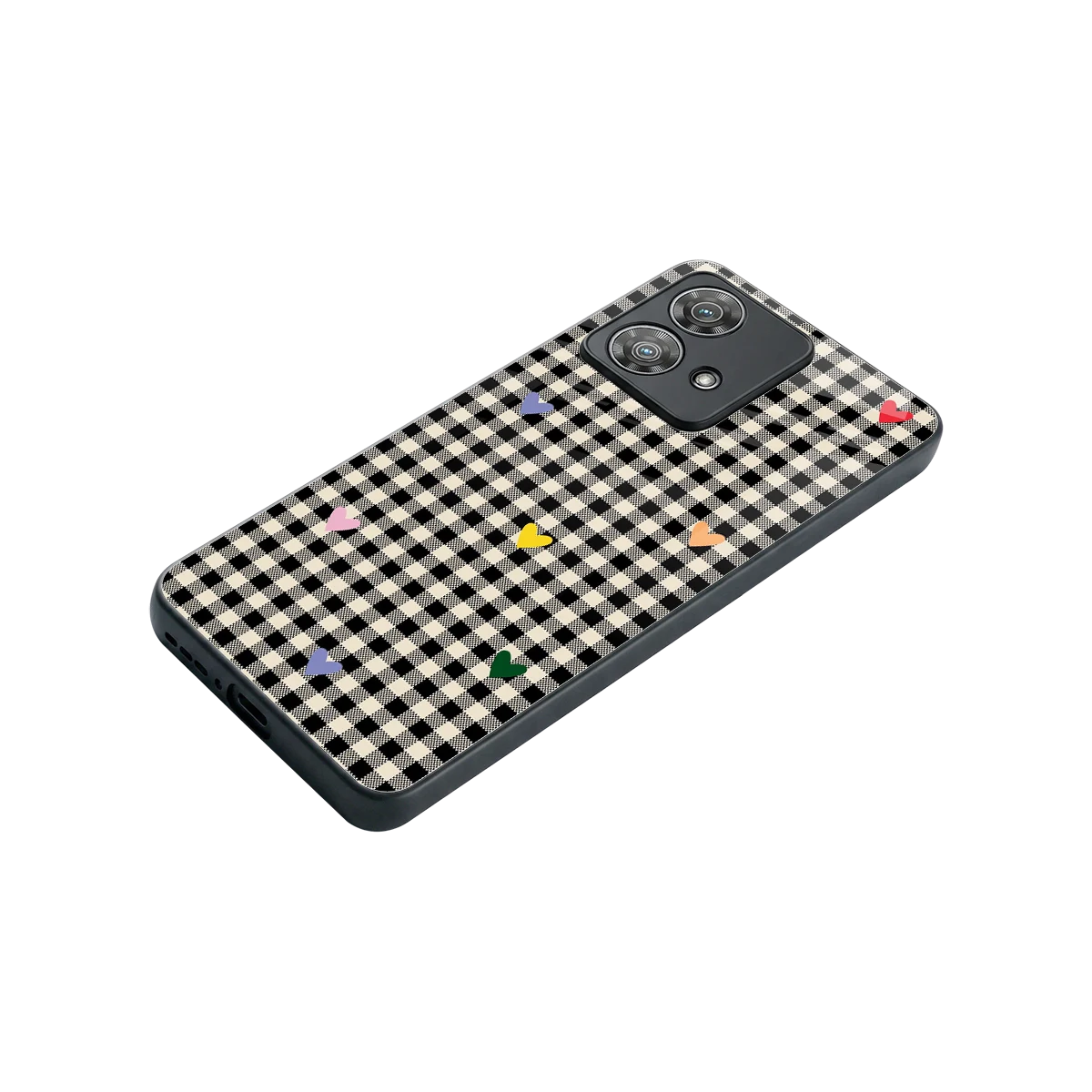 Checkered Love stylish phone case for motorola edge 40 neo 5g | glossy glass and slim fit