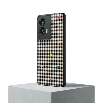 Checkered Love motorola edge 50 fusion mobile cover | shockproof glass phone case