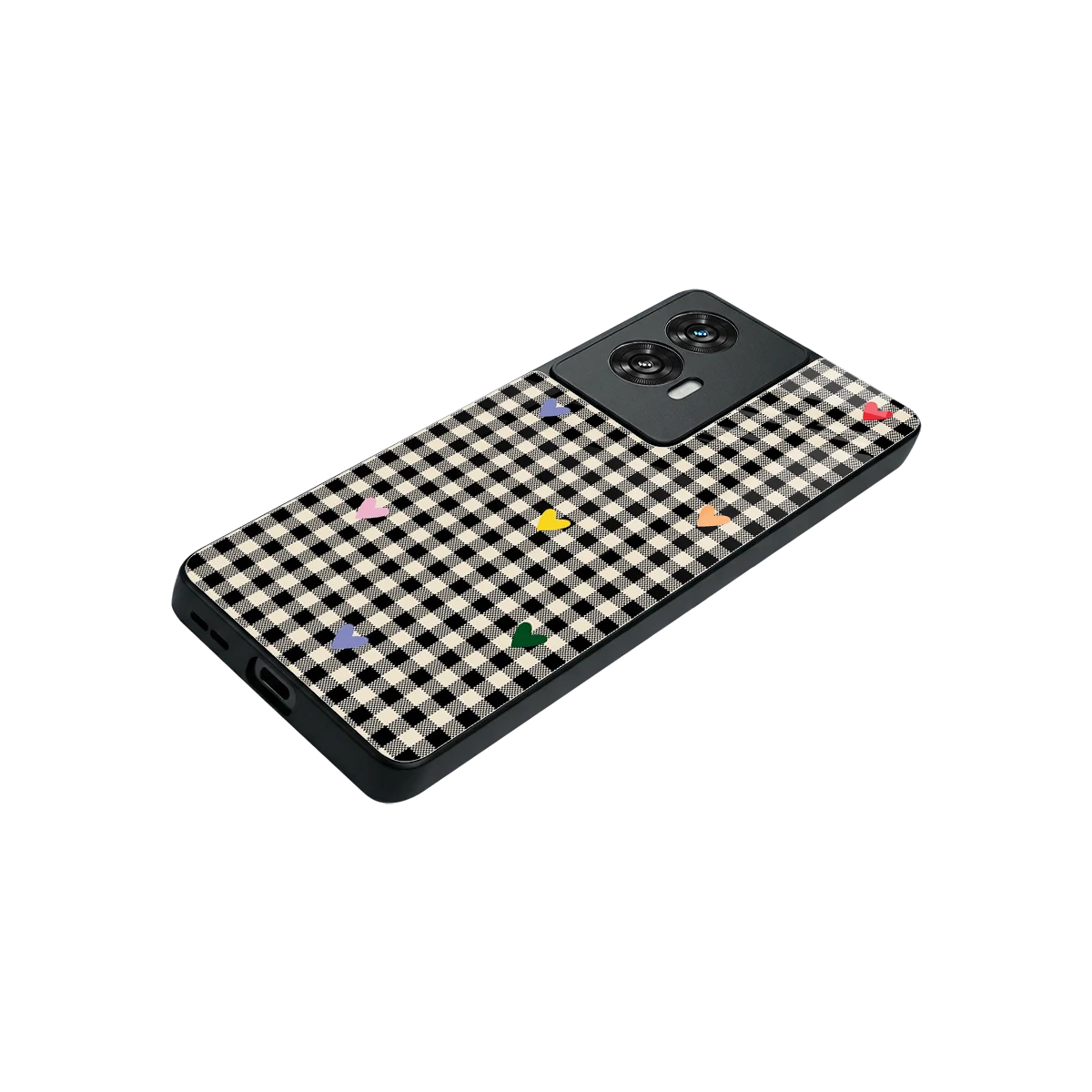 Checkered Love stylish phone case for motorola edge 50 fusion | glossy glass and slim fit
