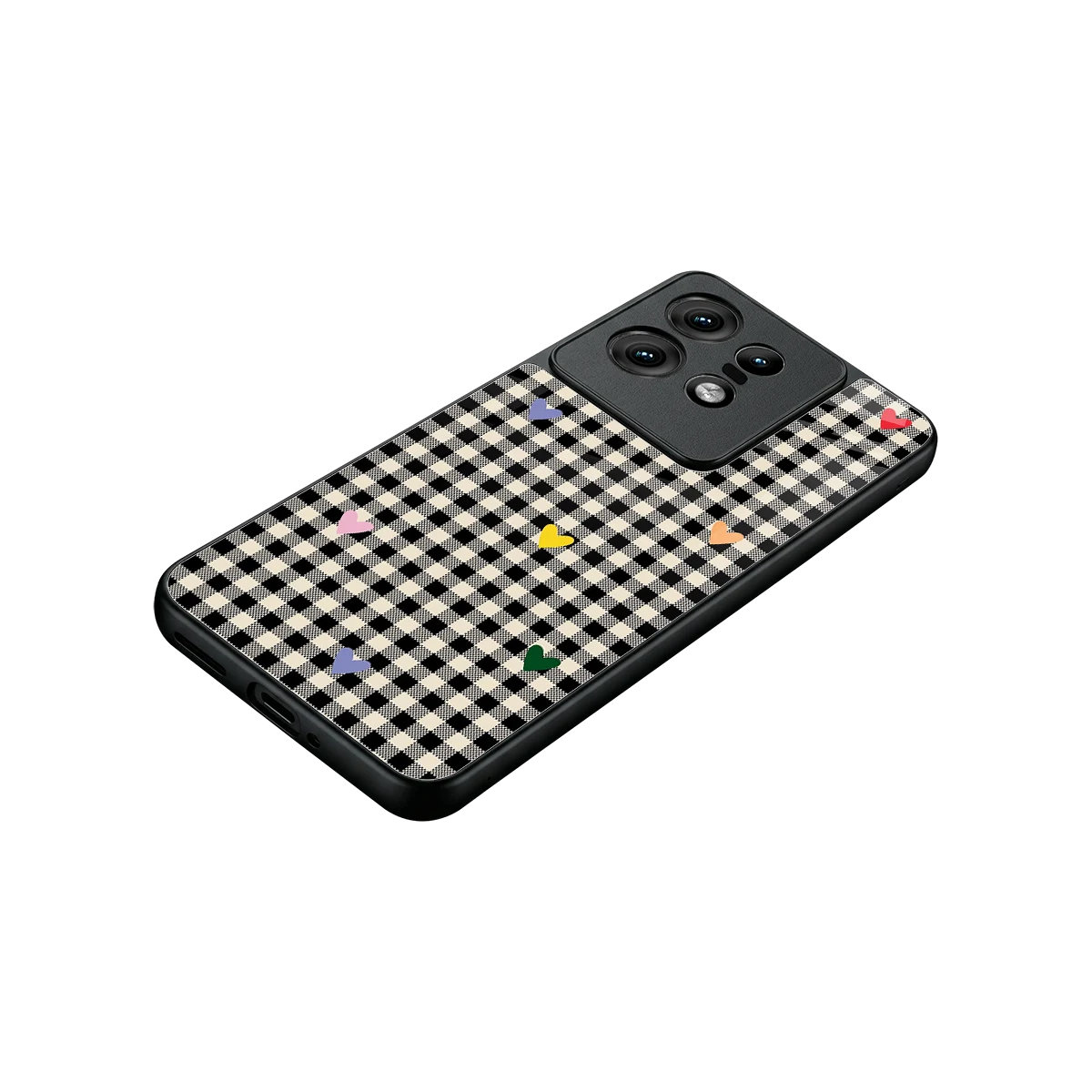 Checkered Love stylish phone case for motorola edge 50 pro | glossy glass and slim fit