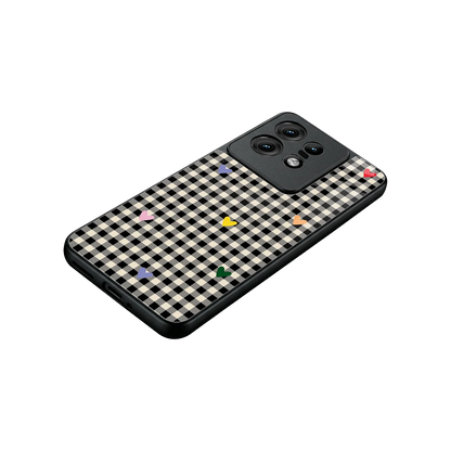 Checkered Love stylish phone case for motorola edge 50 pro | glossy glass and slim fit
