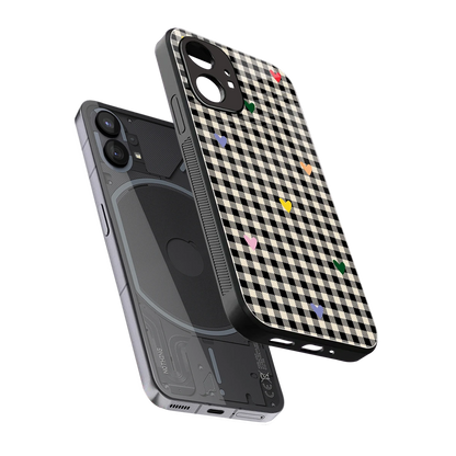 Checkered Love sleek nothing phone 1 cover with tempered glass back and TPU edges
