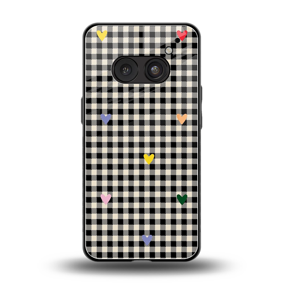 Checkered Love back phone cover | glass case for nothing phone 2a