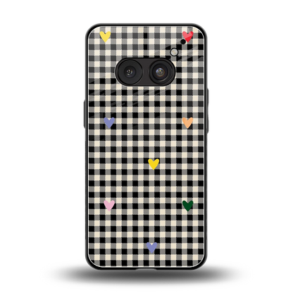 Checkered Love back phone cover | glass case for nothing phone 2a