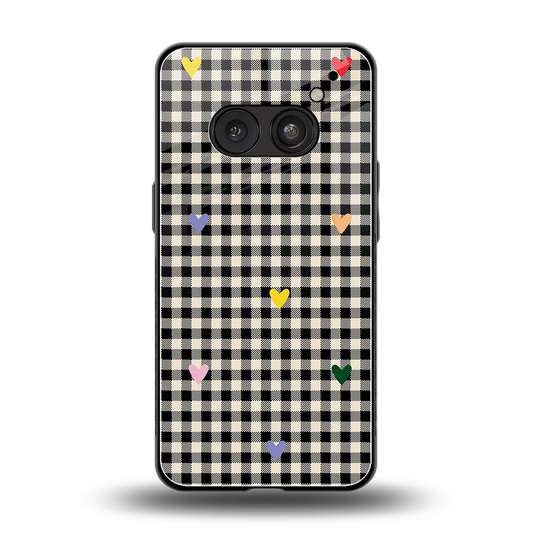 Checkered Love back phone cover | glass case for nothing phone 2a