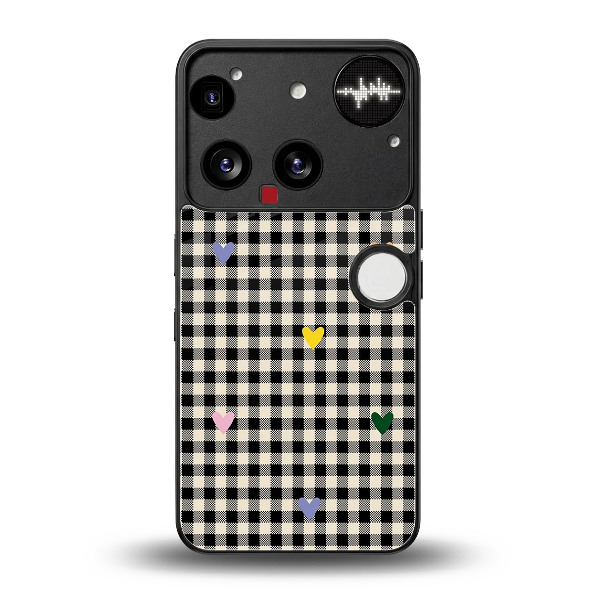 Checkered Love back phone cover | glass case for nothing phone 3