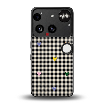 Checkered Love back phone cover | glass case for nothing phone 3