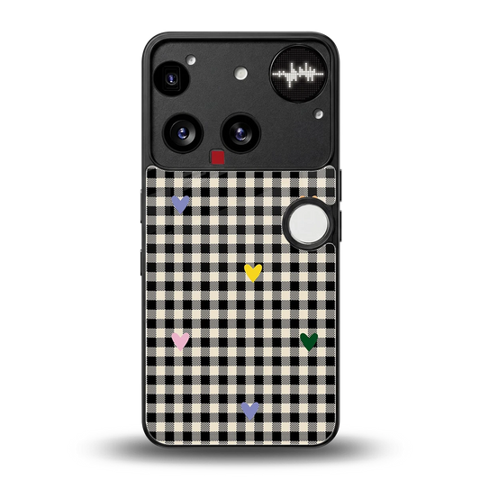 Checkered Love back phone cover | glass case for nothing phone 3