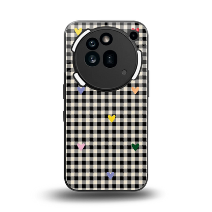 Checkered Love back phone cover | glass case for nothing phone 3a pro
