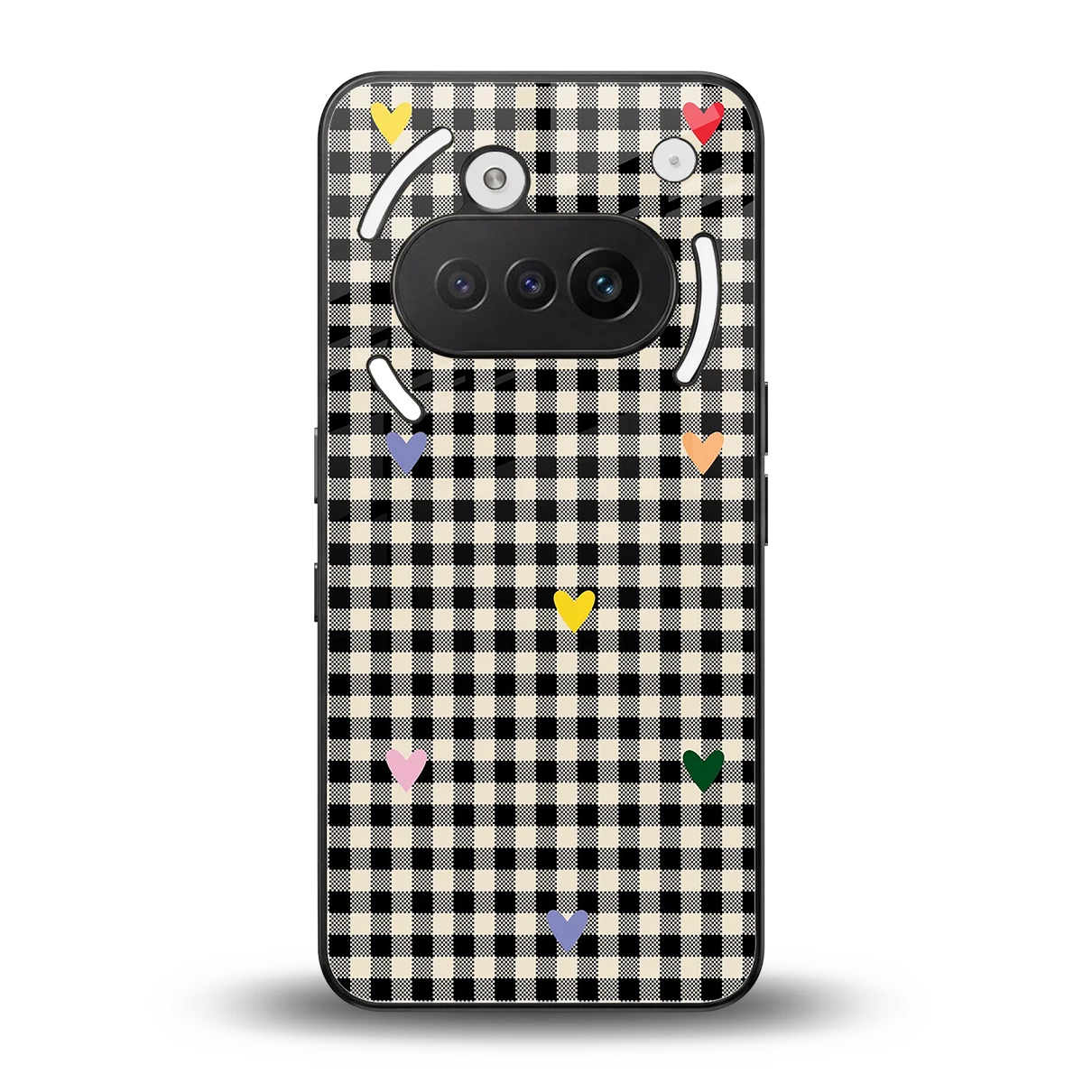 Checkered Love back phone cover | glass case for nothing phone 3a