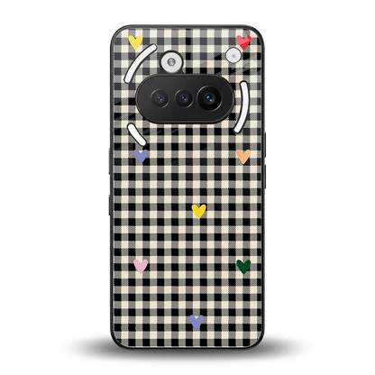 Checkered Love back phone cover | glass case for nothing phone 3a