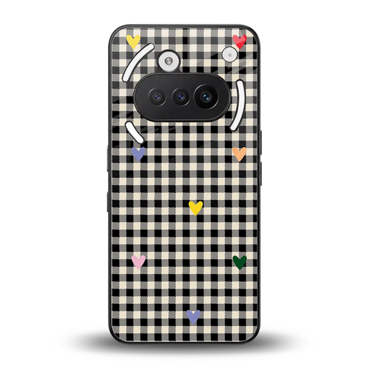 Checkered Love back phone cover | glass case for nothing phone 3a