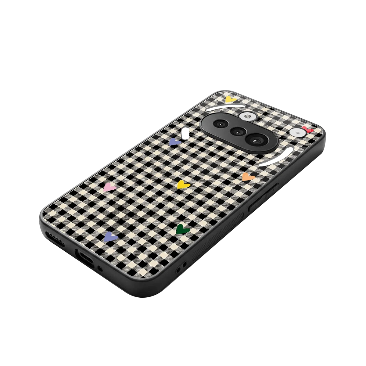 Checkered Love stylish phone case for nothing phone 3a | glossy glass and slim fit