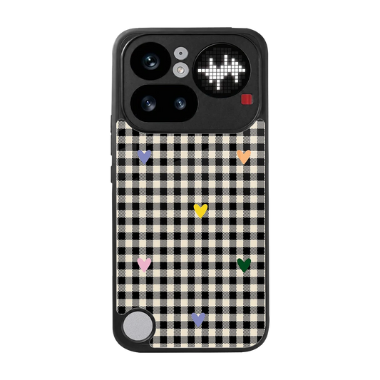 Checkered Love back phone cover | glass case for nothing phone 4a pro