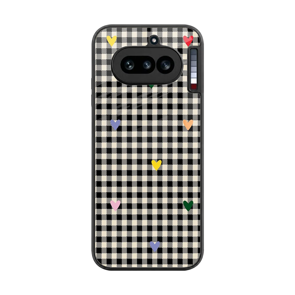 Checkered Love back phone cover | glass case for nothing phone 4a