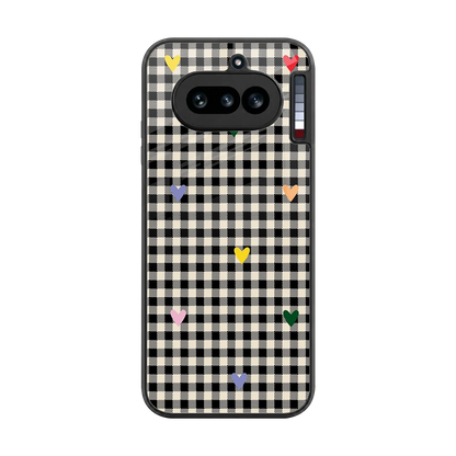 Checkered Love back phone cover | glass case for nothing phone 4a