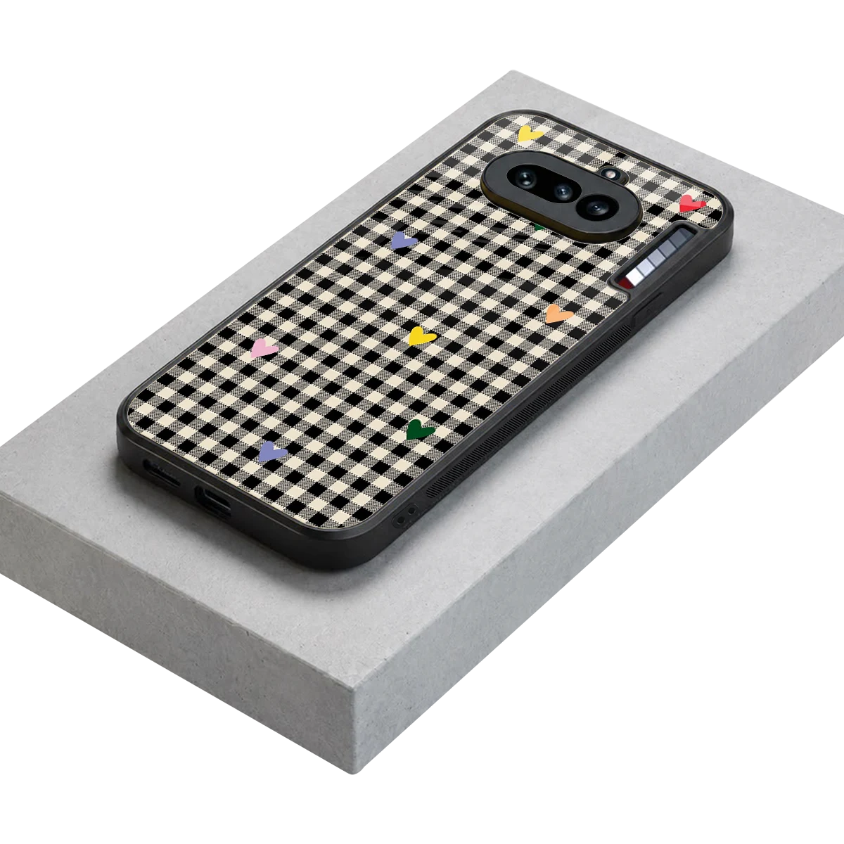 Checkered Love stylish phone case for nothing phone 4a | glossy glass and slim fit