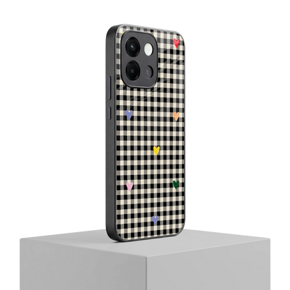 Checkered Love oneplus 13s mobile cover | shockproof glass phone case
