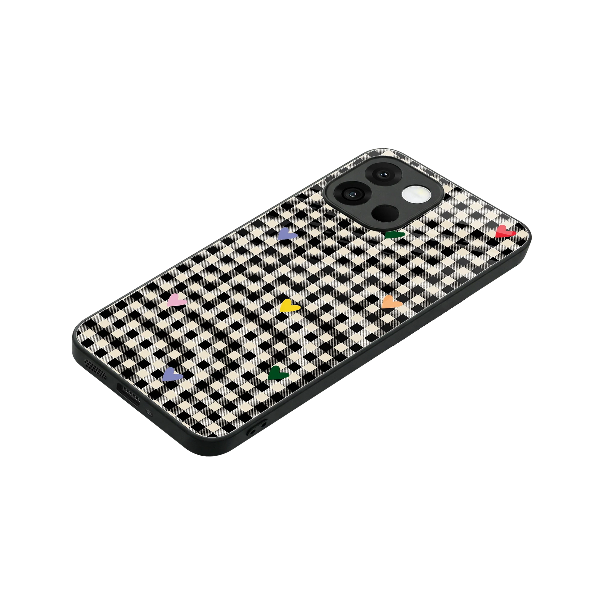 Checkered Love stylish phone case for oneplus 13s | glossy glass and slim fit