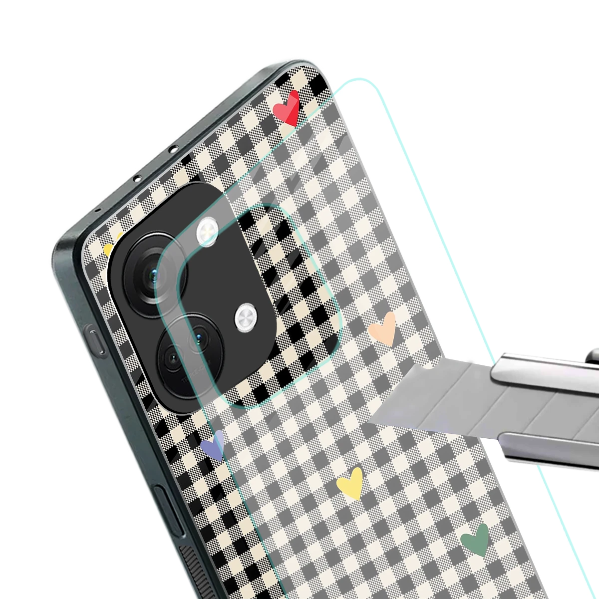 Checkered Love stylish phone case for oneplus nord 3 | glossy glass and slim fit