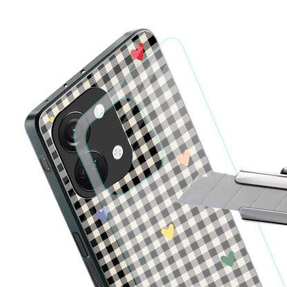 Checkered Love stylish phone case for oneplus nord 3 | glossy glass and slim fit