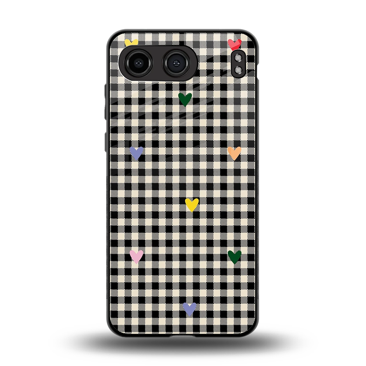 Checkered Love back phone cover | glass case for oneplus nord 4