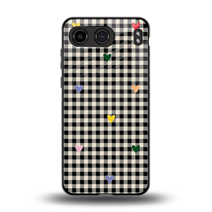 Checkered Love back phone cover | glass case for oneplus nord 4
