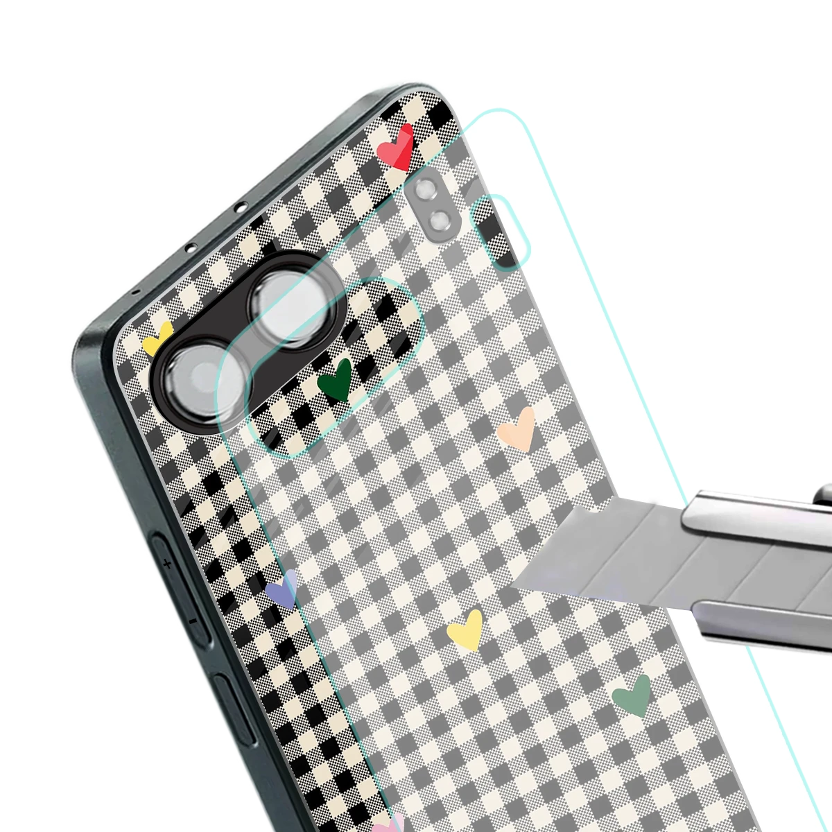 Checkered Love stylish phone case for oneplus nord 4 | glossy glass and slim fit