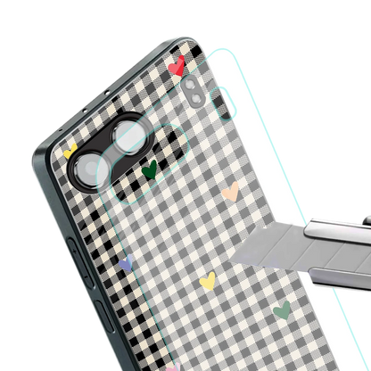 Checkered Love stylish phone case for oneplus nord 4 | glossy glass and slim fit