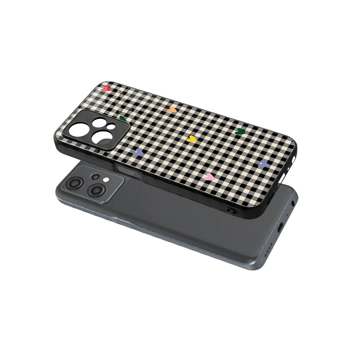 Checkered Love sleek oneplus nord ce 2 lite cover with tempered glass back and TPU edges