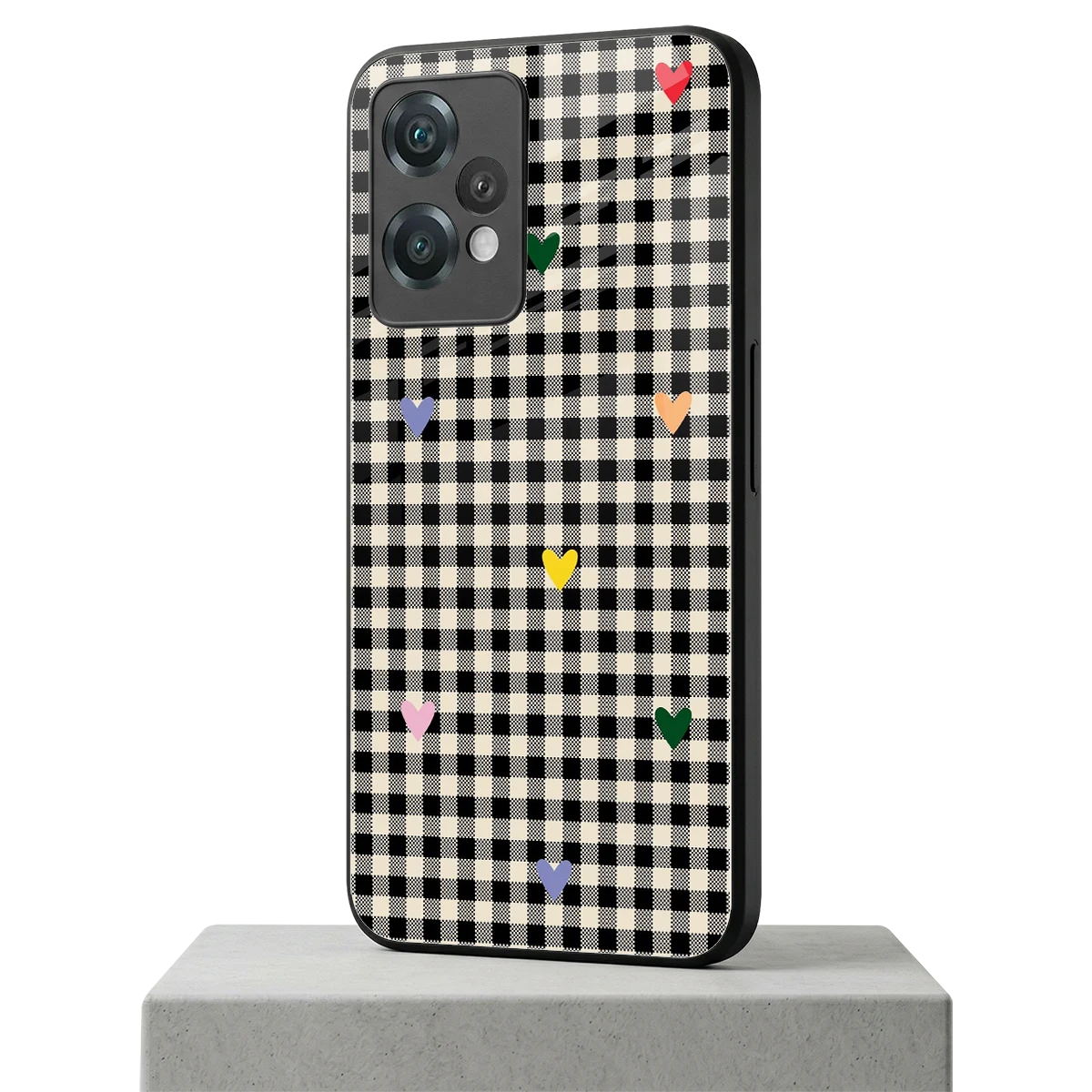 Checkered Love oneplus nord ce 2 lite mobile cover | shockproof glass phone case