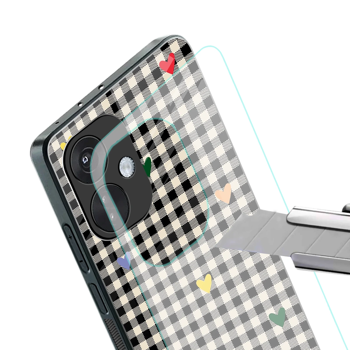 Checkered Love stylish phone case for oneplus nord ce 3 | glossy glass and slim fit