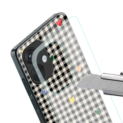 Checkered Love stylish phone case for oneplus nord ce 3 | glossy glass and slim fit