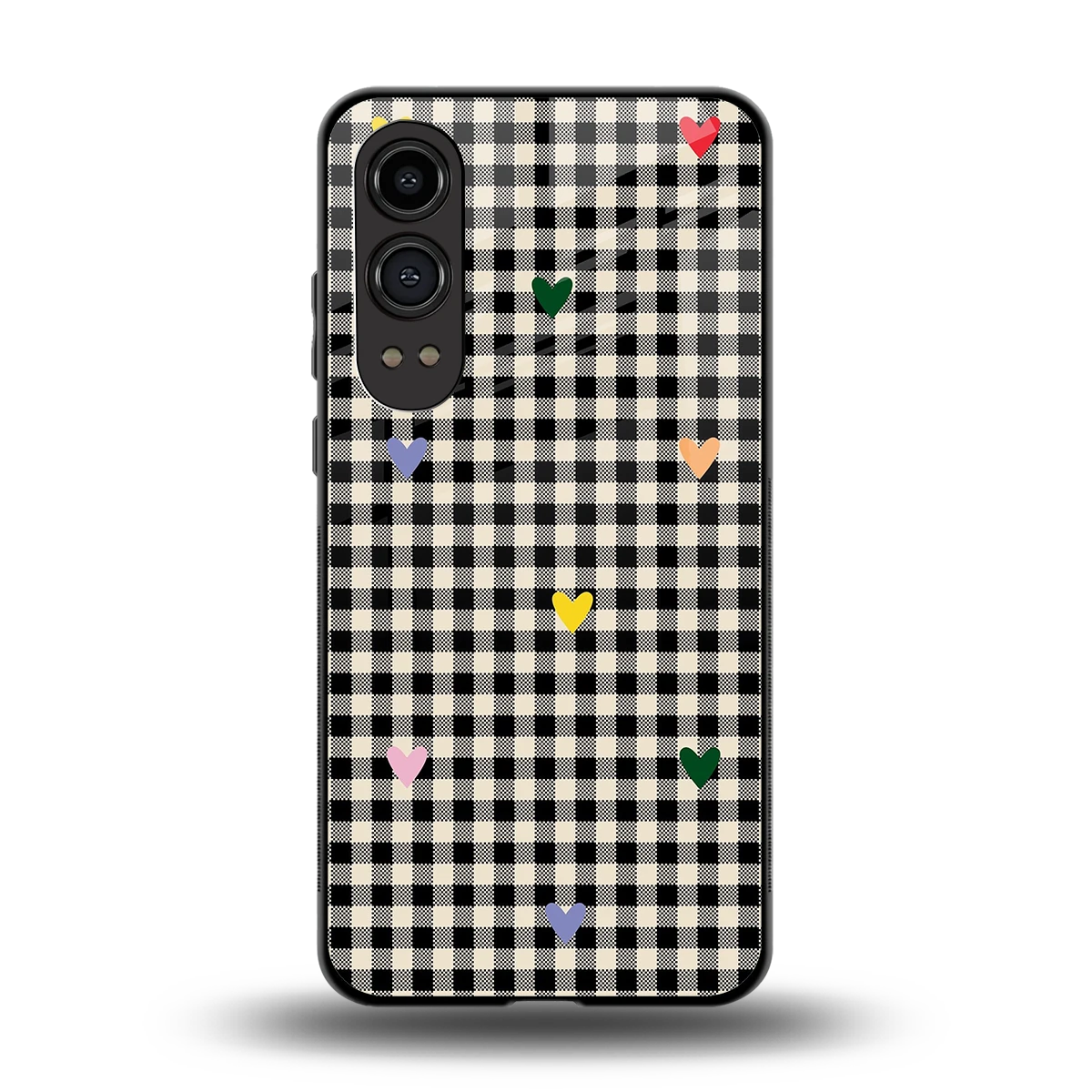 Checkered Love back phone cover | glass case for oneplus nord ce 4 lite
