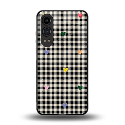 Checkered Love back phone cover | glass case for oneplus nord ce 4 lite