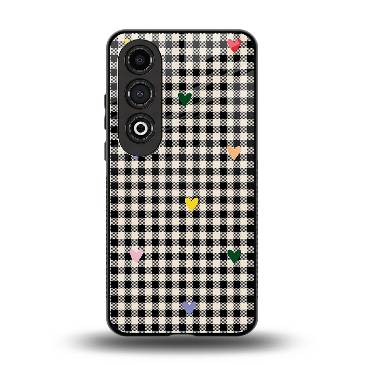 Checkered Love back phone cover | glass case for oneplus nord ce 4