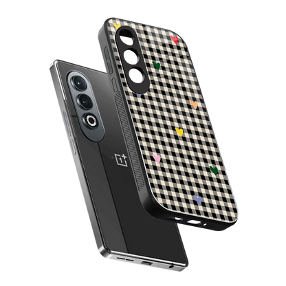 Checkered Love sleek oneplus nord ce 4 cover with tempered glass back and TPU edges
