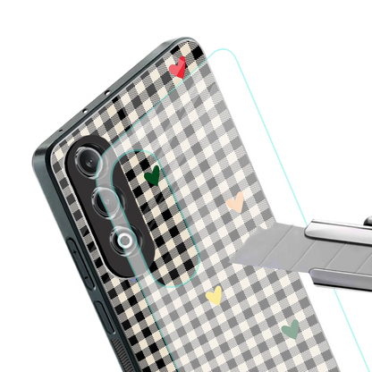 Checkered Love stylish phone case for oneplus nord ce 4 | glossy glass and slim fit