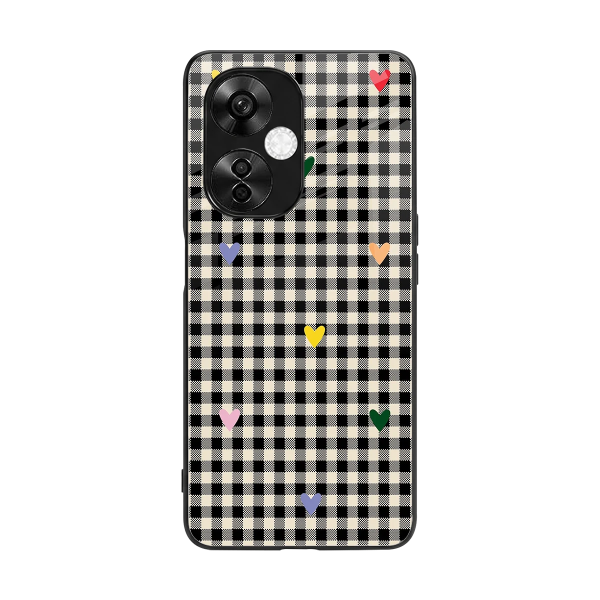 Checkered Love back phone cover | glass case for oneplus nord ce 3 lite