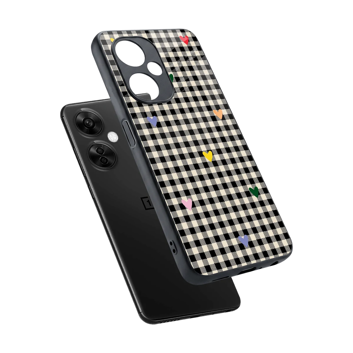 Checkered Love sleek oneplus nord ce 3 lite cover with tempered glass back and TPU edges