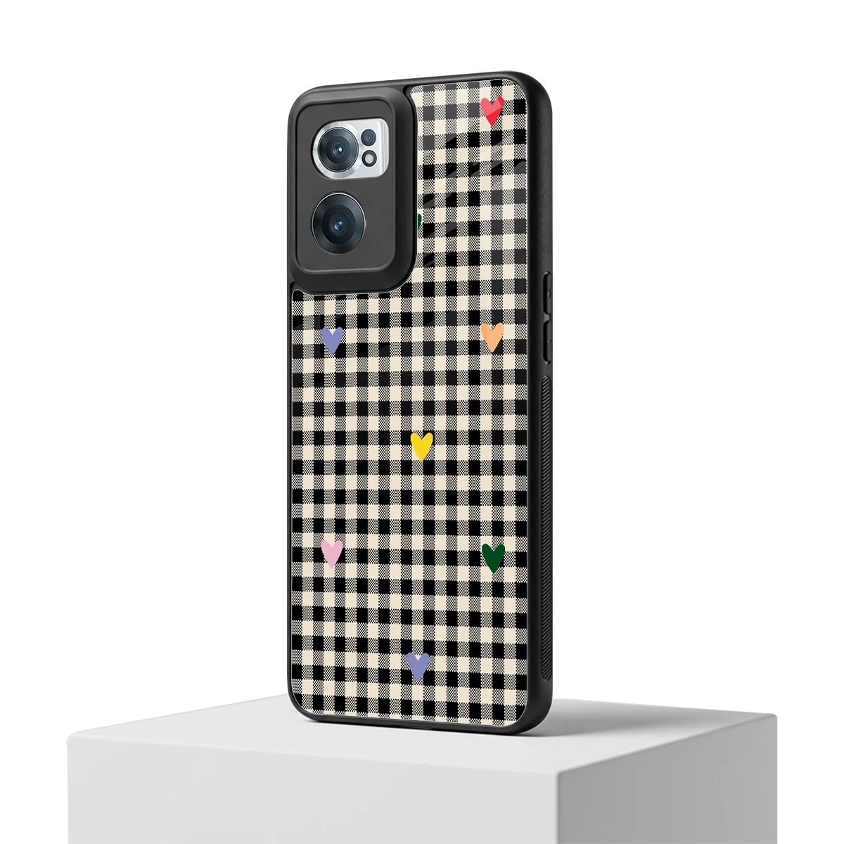 Checkered Love oneplus nord ce 2 mobile cover | shockproof glass phone case