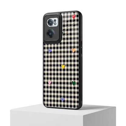 Checkered Love oneplus nord ce 2 mobile cover | shockproof glass phone case