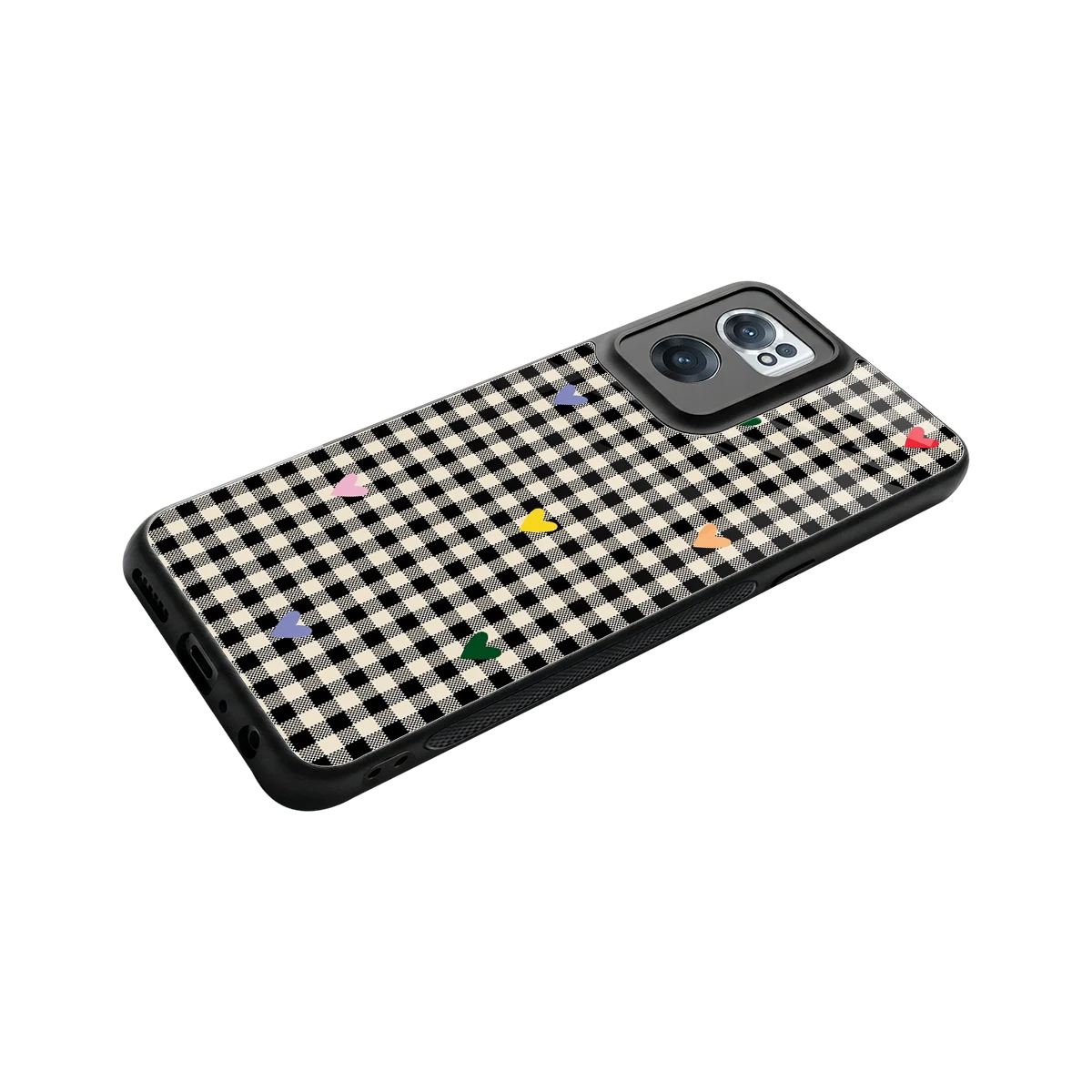 Checkered Love stylish phone case for oneplus nord ce 2 | glossy glass and slim fit