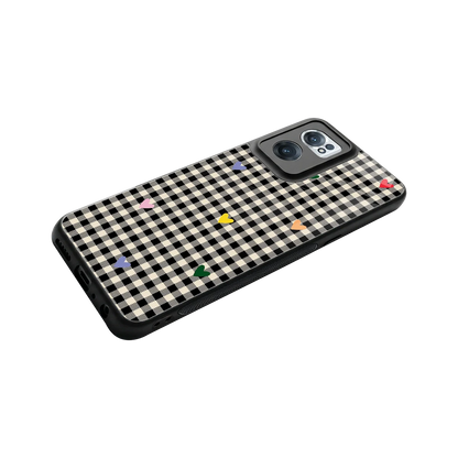 Checkered Love stylish phone case for oneplus nord ce 2 | glossy glass and slim fit