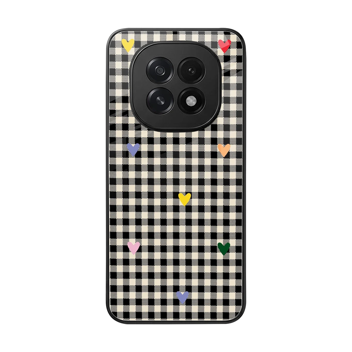 Checkered Love back phone cover | glass case for oppo f29 5g
