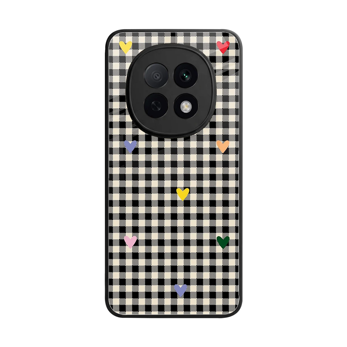 Checkered Love back phone cover | glass case for oppo f29 pro 5g