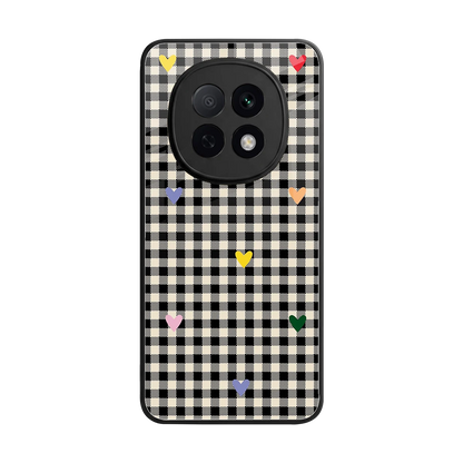 Checkered Love back phone cover | glass case for oppo f29 pro 5g