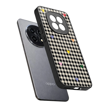 Checkered Love sleek oppo f29 pro 5g cover with tempered glass back and TPU edges